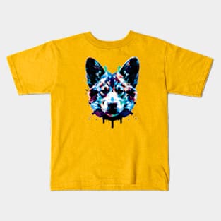 Corgi Puppy Colorful Art Kids T-Shirt